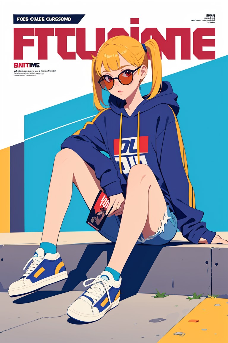 410789-3133140594-flat vector art,vector illustration, (Magazine cover-style illustration of a fashionable girl),street, in public,(The text on th.png